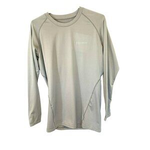 Devops Men's Thermal Long Sleeve Crew Neck Pullover Fleece Lined Tee Gray Base